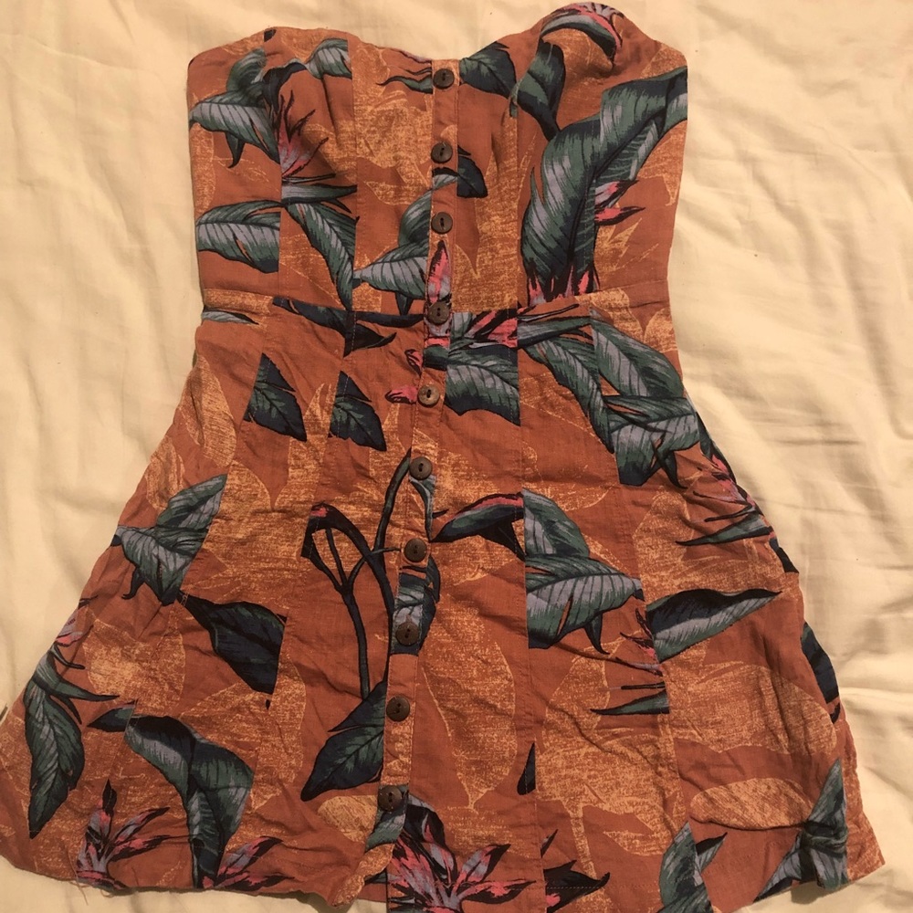 Strapless Floral Dress